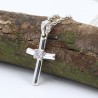 Cross Necklace, Sterling Silver Pendant, Zirconia Pendant, Unisex Pendant, Religious Pendant, Pendant with Chain, Christmas Gift