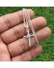 Swarovski Crystal Cross Pendant - 925 Sterling Silver  Religious Jewelry