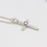 Cross Necklace, Sterling Silver Pendant, Zirconia Pendant, Unisex Pendant, Religious Pendant, Pendant with Chain, Christmas Gift