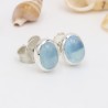 Aquamarine Studs, Sterling Silver Earrings, Vintage Stud Earrings, Push Back Earrings, March Birthstone, Handmade Studs for Love