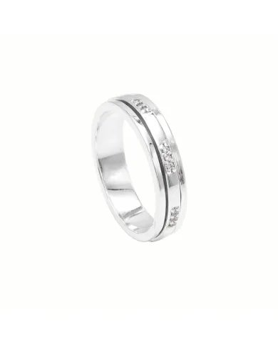 Swarovski Crystal Sterling Silver Ring - Spinner Handmade Band Ring Statement Ring Perfect Gift for Her