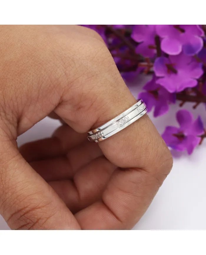 Swarovski Crystal Sterling Silver Ring - Spinner Handmade Band Ring Statement Ring Perfect Gift for Her