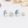 Aquamarine Studs, Sterling Silver Earrings, Vintage Stud Earrings, Push Back Earrings, March Birthstone, Handmade Studs for Love