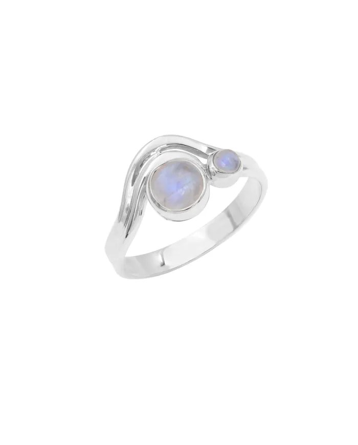 Rainbow Moonstone Ring - Sterling Silver Statement Ring Handmade Versatile Ring June Birthstone Jewelry
