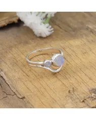 Rainbow Moonstone Ring - Sterling Silver Statement Ring Handmade Versatile Ring June Birthstone Jewelry