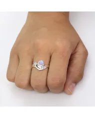 Rainbow Moonstone Ring - Sterling Silver Statement Ring Handmade Versatile Ring June Birthstone Jewelry