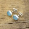 Aquamarine Studs, Sterling Silver Earrings, Vintage Stud Earrings, Push Back Earrings, March Birthstone, Handmade Studs for Love