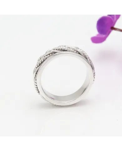 925 Sterling Silver Spinner Ring – Handmade Anxiety & Meditation Fidget Ring for Men & Women