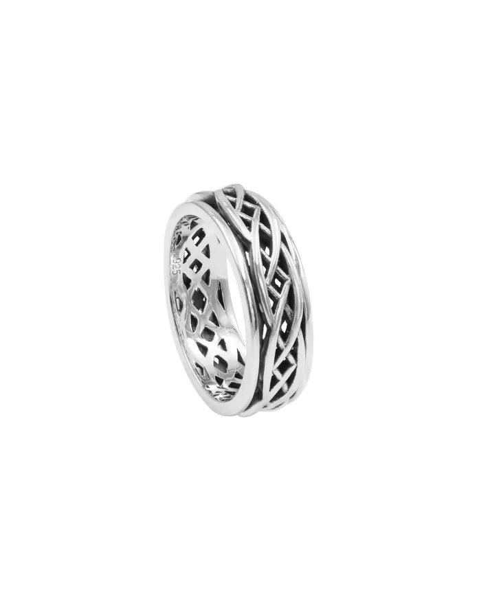 Oxidized Spinner Ring 925 Sterling Silver Band Ring – Handmade Anxiety & Meditation Fidget Ring Unisex Ring