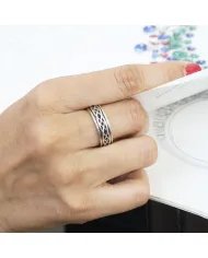 Oxidized Spinner Ring 925 Sterling Silver Band Ring – Handmade Anxiety & Meditation Fidget Ring Unisex Ring