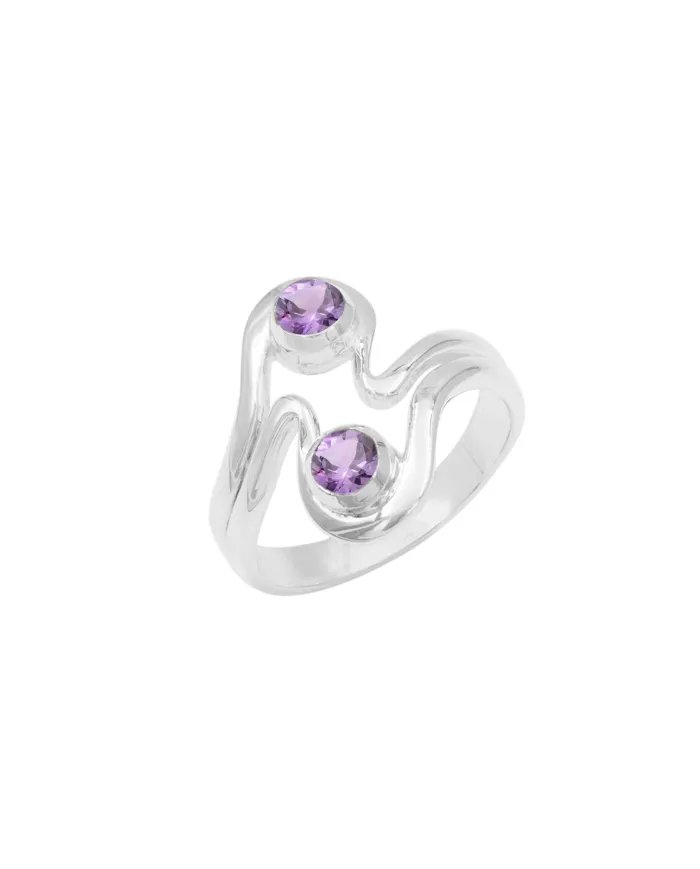 Amethyst Ring - Sterling Silver Statement Ring Stylish Ring Handmade Ring Versatile Ring for Women