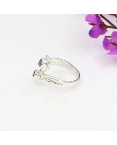 Amethyst Ring - Sterling Silver Statement Ring Stylish Ring Handmade Ring Versatile Ring for Women