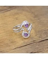 Amethyst Ring - Sterling Silver Statement Ring Stylish Ring Handmade Ring Versatile Ring for Women