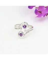 Amethyst Ring - Sterling Silver Statement Ring Stylish Ring Handmade Ring Versatile Ring for Women