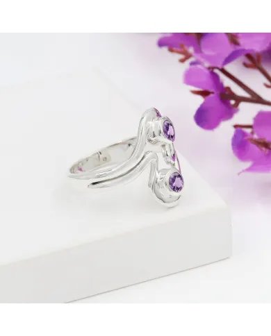 Amethyst Ring - Sterling Silver Statement Ring Stylish Ring Handmade Ring Versatile Ring for Women