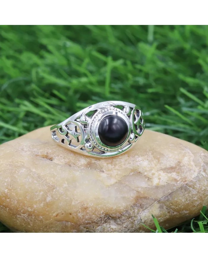 Black Onyx Ring - 925 Sterling Silver Handmade Ring Statement Ring Unisex Ring