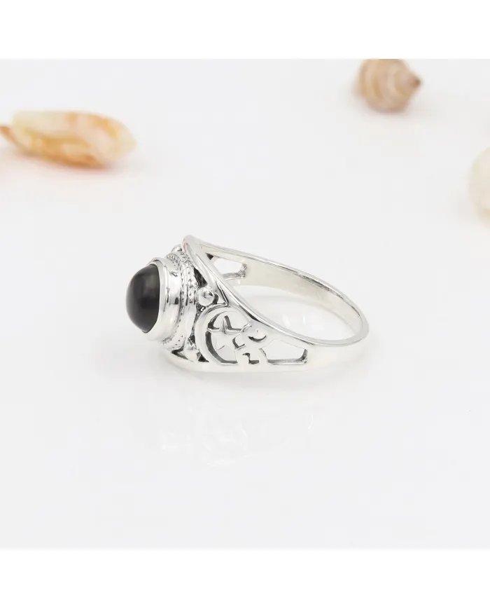Black Onyx Ring - 925 Sterling Silver Handmade Ring Statement Ring Unisex Ring