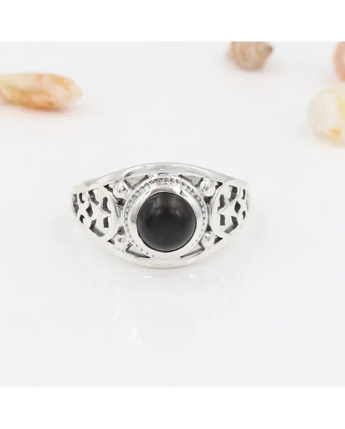 Black Onyx Ring - 925 Sterling Silver Handmade Ring Statement Ring Unisex Ring