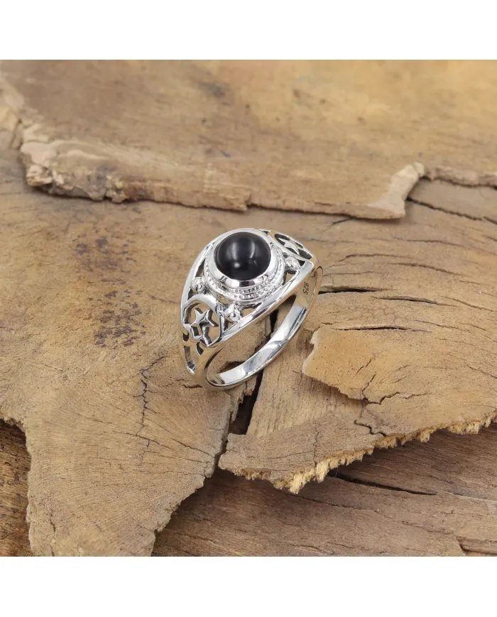 Black Onyx Ring - 925 Sterling Silver Handmade Ring Statement Ring Unisex Ring