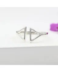 925 Sterling Silver Stackable Ring - Handmade Ring Triangle Silver Band Ring for Women