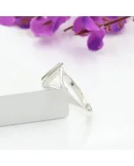 925 Sterling Silver Stackable Ring - Handmade Ring Triangle Silver Band Ring for Women