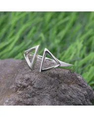 925 Sterling Silver Stackable Ring - Handmade Ring Triangle Silver Band Ring for Women