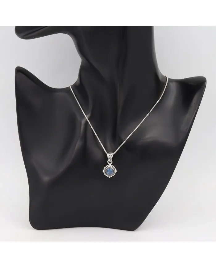 Labradorite Pendant - 925 Sterling Silver Flashing Gemstone Jewelry
