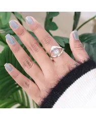 Rainbow Moonstone Ring – Handmade 925 Sterling Silver Statement Jewelry