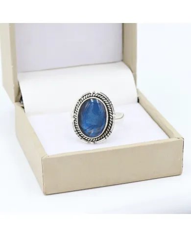 Labradorite Ring - 925 Sterling Silver Handmade Boho Vintage Jewelry