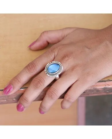 Labradorite Ring - 925 Sterling Silver Handmade Boho Vintage Jewelry
