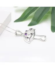 Amethyst Pendant - Sterling Silver Handmade Mushroom Pendant Charming Pendant for Women