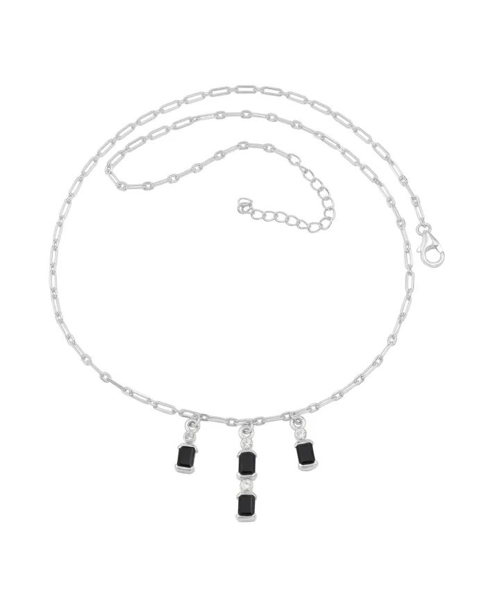 Black Onyx Swarovski Crystal Pendant - Sterling Silver Pendant Handmade Pendant Minimalist Dainty Pendant for Her