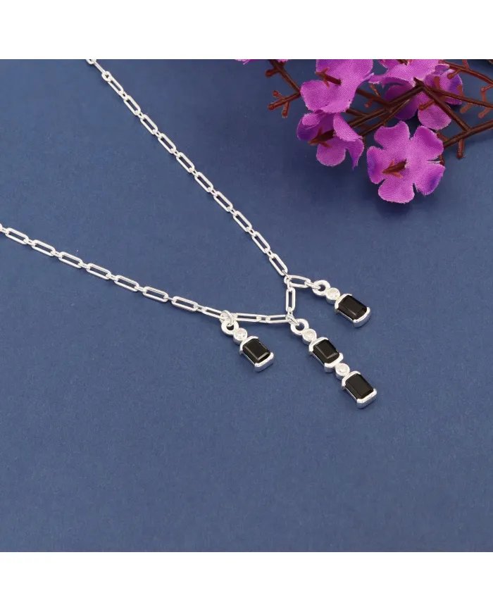 Black Onyx Swarovski Crystal Pendant - Sterling Silver Pendant Handmade Pendant Minimalist Dainty Pendant for Her