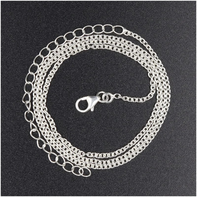 Cable Chain Necklaces, Sterling Silver Chains, 18k Gold Chain, Best Silver 16+3 Inch Extension Adjustable Chain, 1mm Cable Chain