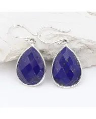 Lapis Lazuli Earrings - Sterling Silver Earrings Handmade Dangle Earrings Tear Drop Earrings Gift for Her