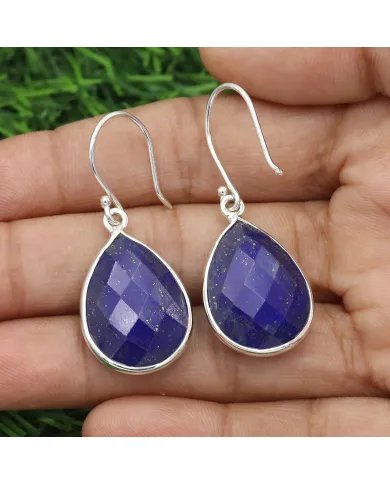 Lapis Lazuli Earrings - Sterling Silver Earrings Handmade Dangle Earrings Tear Drop Earrings Gift for Her