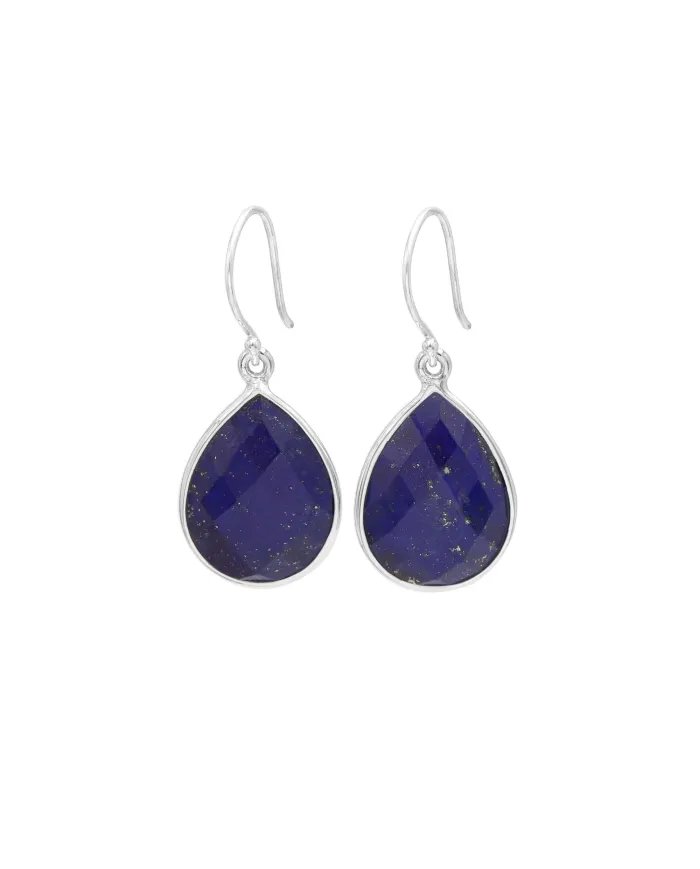 Lapis Lazuli Earrings - Sterling Silver Earrings Handmade Dangle Earrings Tear Drop Earrings Gift for Her