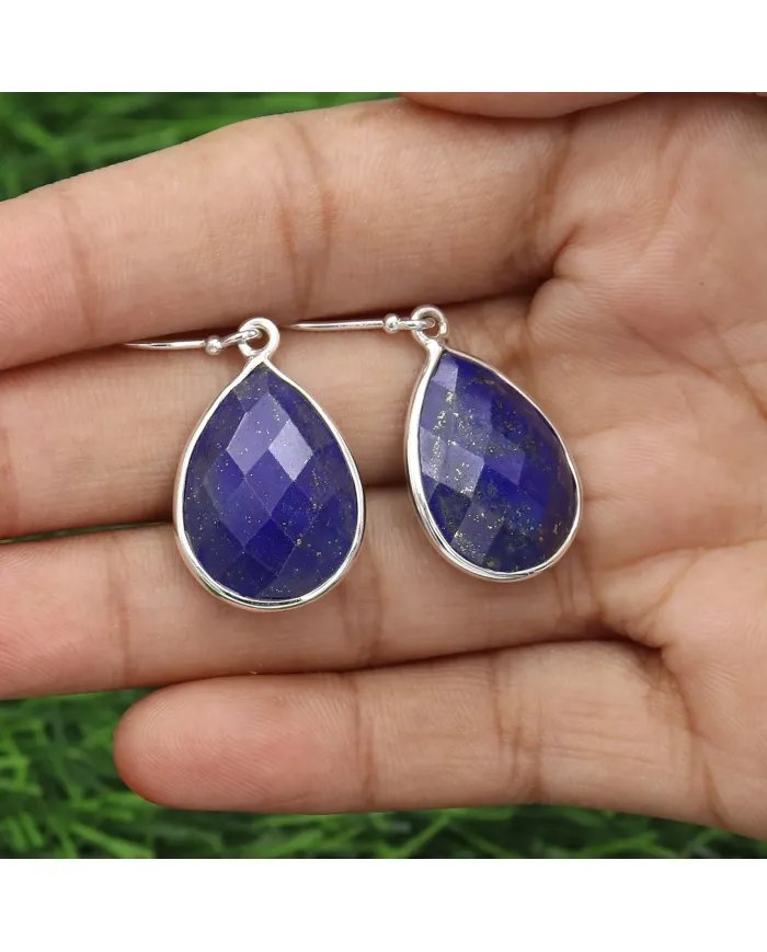 Lapis Lazuli Earrings - Sterling Silver Earrings Handmade Dangle Earrings Tear Drop Earrings Gift for Her