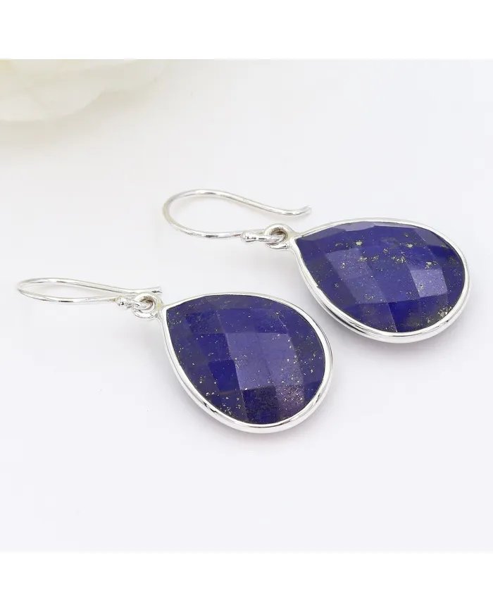 Lapis Lazuli Earrings - Sterling Silver Earrings Handmade Dangle Earrings Tear Drop Earrings Gift for Her