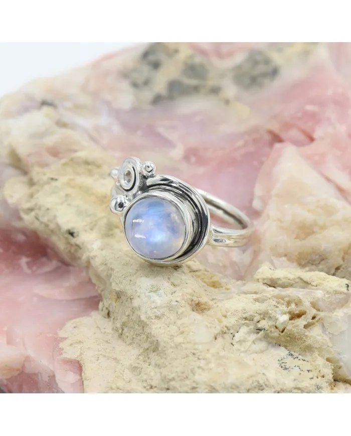 Rainbow Moonstone Ring - Sterling Silver Ring Handmade Ring Statement Ring June Birthstone Ring