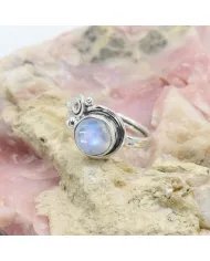 Rainbow Moonstone Ring - Sterling Silver Ring Handmade Ring Statement Ring June Birthstone Ring