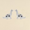 Dinosaur Stud Earrings, Sterling Silver Studs, Diamond Earrings, Animal Lover Studs, 18k Gold Dinosaur Studs, Push Back Earrings