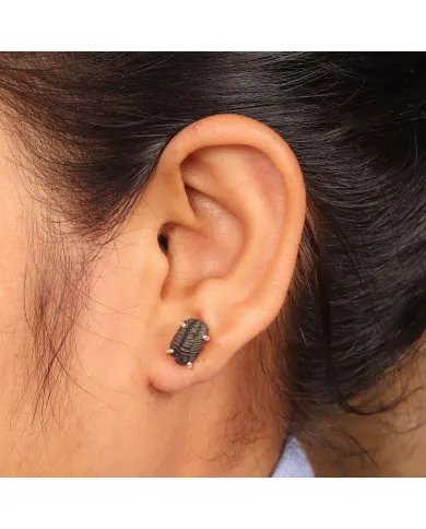 Natural Trilobite Studs - 925 Sterling Silver Studs Minimalist Studs Handmade Studs Unique Studs for Women