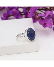 Lapis Lazuli Ring - Sterling Silver Ring Statement Gemstone Ring Handmade Ring Solitaire Ring for Her
