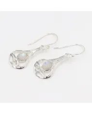 Moonstone Earrings Silver Earrings - Sterling Silver Dangle Earrings Handmade Gemstone Earrings Birthstone Earrings