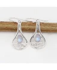 Moonstone Earrings Silver Earrings - Sterling Silver Dangle Earrings Handmade Gemstone Earrings Birthstone Earrings