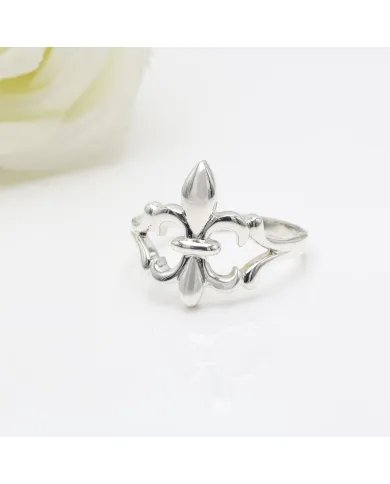 Silver Fleur-de-Lis Ring - 925 Silver Band Ring Silver Ring Statement Ring Handmade Ring for women
