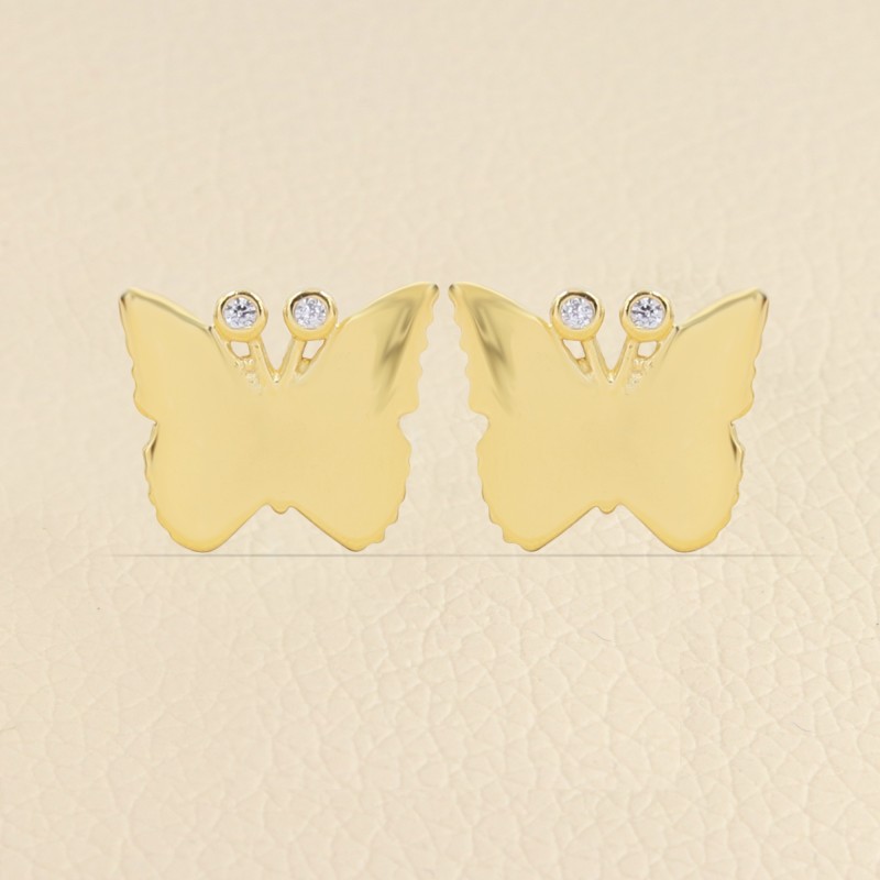 Tiny Butterfly Studs, Gold Earrings, Small Animal Earrings, Sterling Silver Earrings, Dainty Simple Studs, Cute Studs for Girls