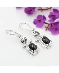 Black Spinel Earrings – 925 Sterling Silver Handmade Gemstone Dangle Earrings Elegant & Timeless Black Stone Earrings