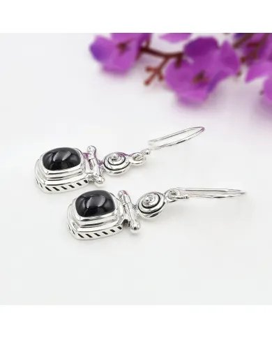 Black Spinel Earrings – 925 Sterling Silver Handmade Gemstone Dangle Earrings Elegant & Timeless Black Stone Earrings